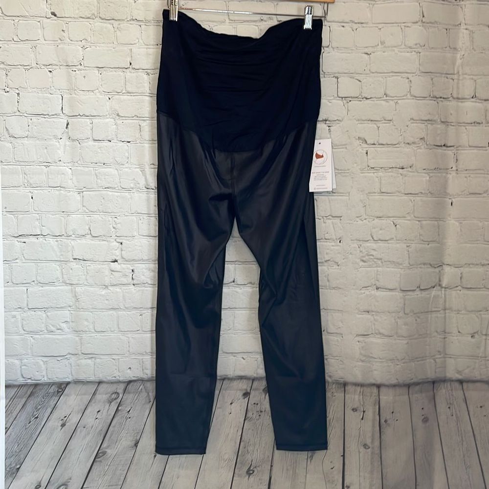 Isabel Maternity Women’s‎ Black Active Legging Crossover Panel size xl, NEW